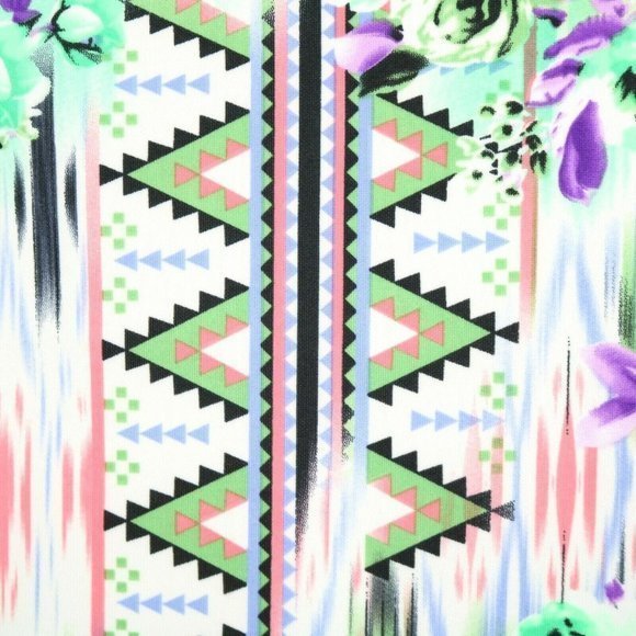 MOA Pencil Skirt Green Purple Red White Floral Stretch 2XL XXL‎ - Picture 9 of 12